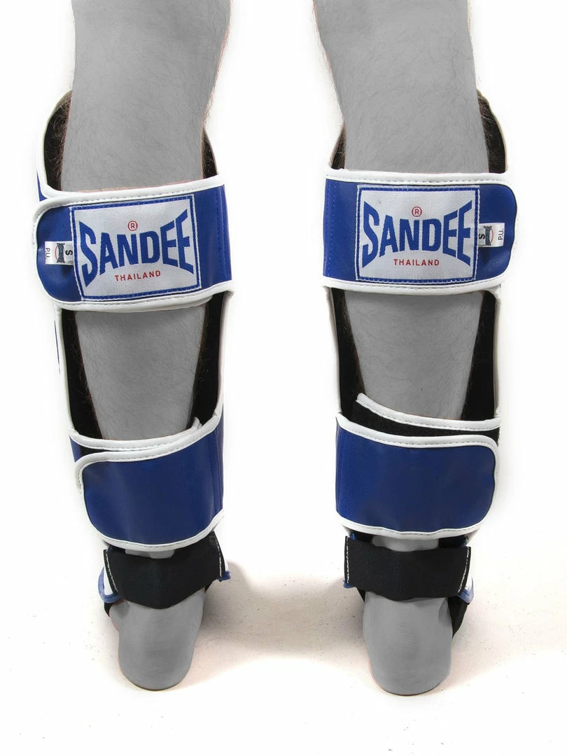 MUAY THAI Sandee KIDS Authentic Blue & White Synthetic Leather Boot Shinguard 3 MUAY THAI Sandee KIDS Authentic Blue & White Synthetic Leather Boot Shinguard