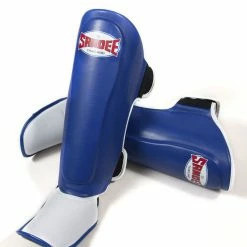 MUAY THAI Sandee KIDS Authentic Blue & White Synthetic Leather Boot Shinguard 7 MUAY THAI Sandee KIDS Authentic Blue & White Synthetic Leather Boot Shinguard