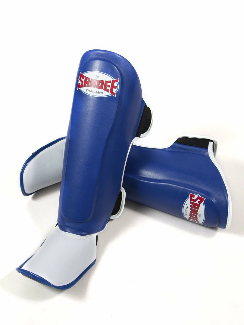 MUAY THAI Sandee KIDS Authentic Blue & White Synthetic Leather Boot Shinguard 4 MUAY THAI Sandee KIDS Authentic Blue & White Synthetic Leather Boot Shinguard