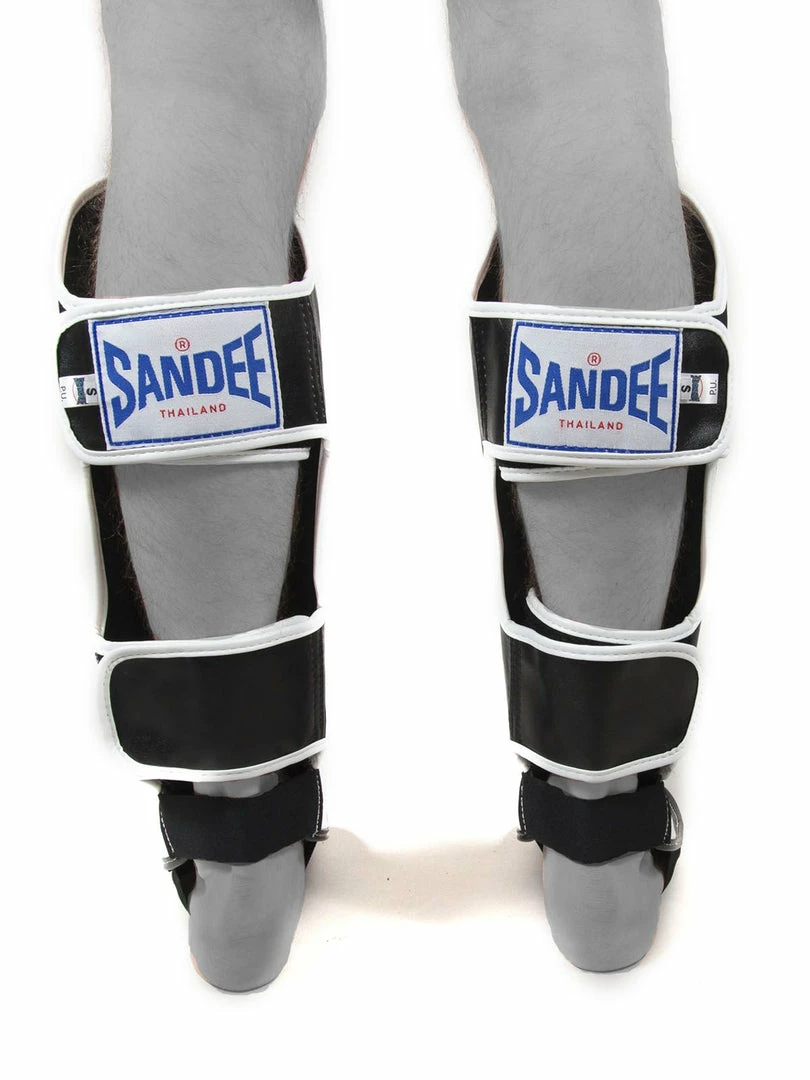 Champs Bxing Ltd SANDEE- Cool-Tec Black, White & Red Leather Boot Shinguard SHIN PROTECTION 2 Champs Bxing Ltd SANDEE- Cool-Tec Black, White & Red Leather Boot Shinguard SHIN PROTECTION