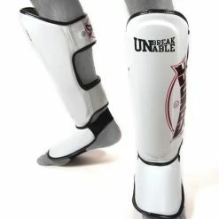 MUAY THAI SANDEE KIDS - Cool-Tec Cool-Tec White, Black & Red Leather Boot Shinguard