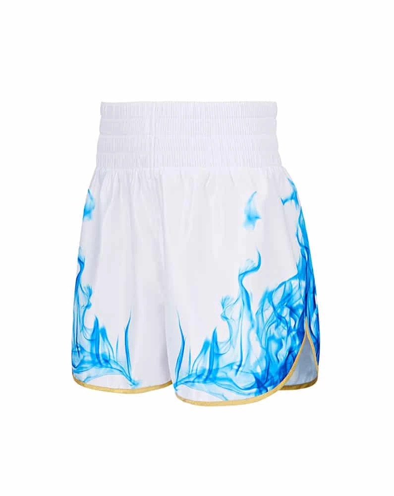 SUZI WONG-WHITE AND BLUE SMOKE BOXING SHORTS 1 SUZI WONG-WHITE AND BLUE SMOKE BOXING SHORTS