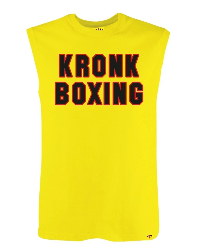 CLOTHING KRONK Boxing Sleeveless T Shirt Yellow 1 CLOTHING KRONK Boxing Sleeveless T Shirt Yellow